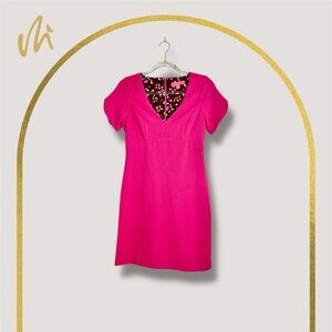 NWT Pink Betsy Johnson Dress with Scalloped Short Sleeves